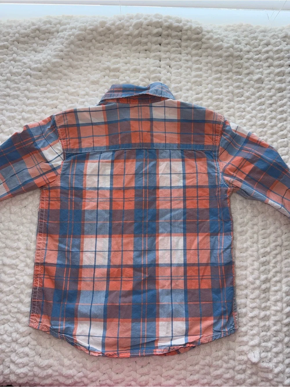Carter's Orange & Blue Plaid Button-Down Shirt for Kids